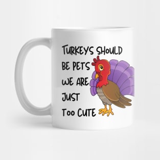 Thanksgiving Holiday Cute Turkey Kids Design Mug